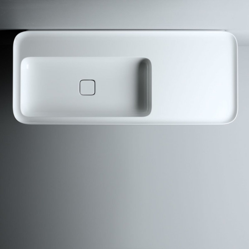 Lavabo de salle de bain mural ou vasque sans trou Cameo, Blanc mat