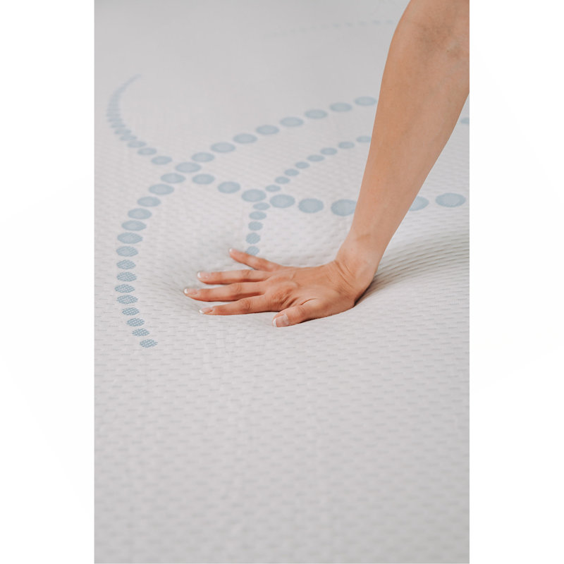 8" Memory Foam Mattress In White/Light Blue, Queen