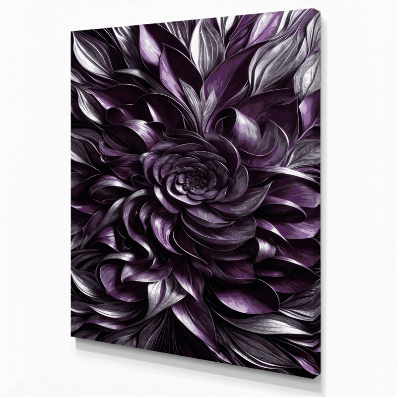 «Abstract Florals 29», art mural sur toile mauve, H 18 po x l 12 po
