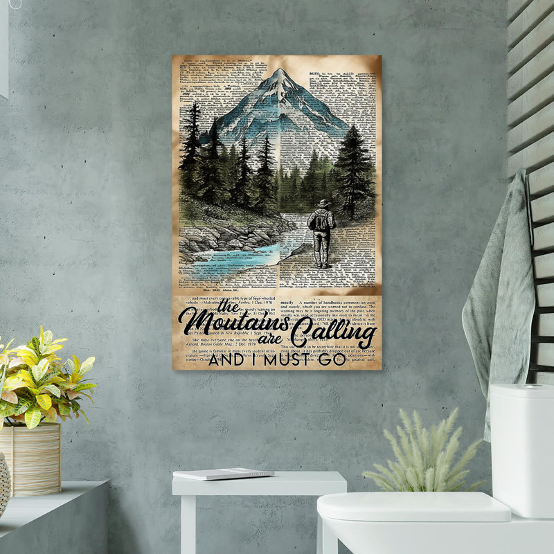 Randonnée pédestre dans les montagnes - Calling - impression sur toile tendue, L 24 po x H 36 po