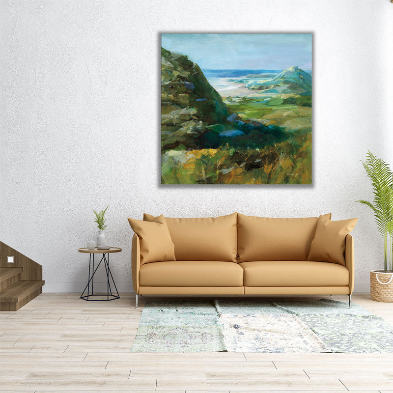 Plage cachée - reproduction d'art sur toile, H 12 po x l 12 po