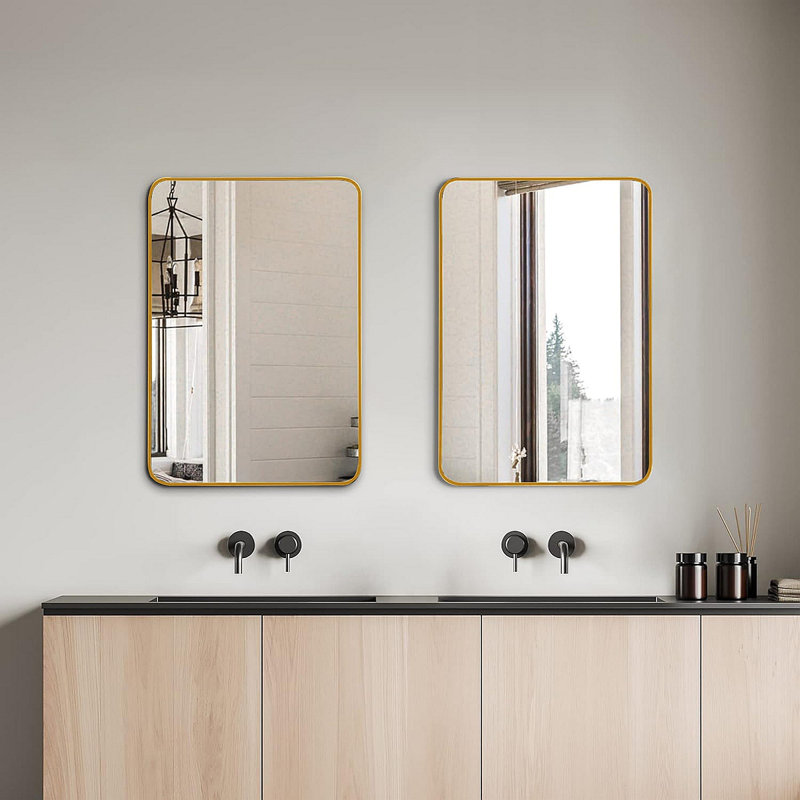 Miroir de salle de bain 24x32 ", Doré, 24,06 po x 32,06 po