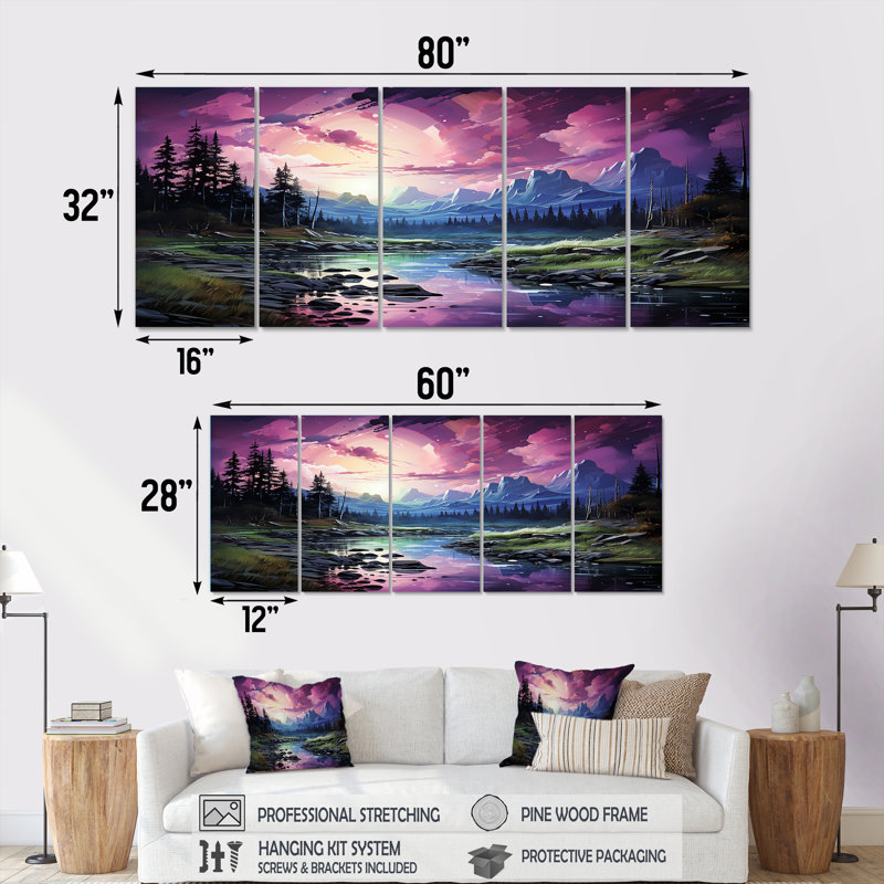 Décoration murale 5 lumières Northern Northern, H 28 po x l 60 po