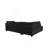 Reversible Polyfiber Sectional Sofa With Ottoman, Black