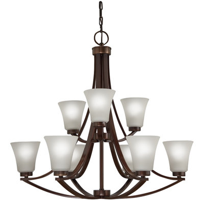 Lustre à niveaux ombrés 9 lumières Letterly