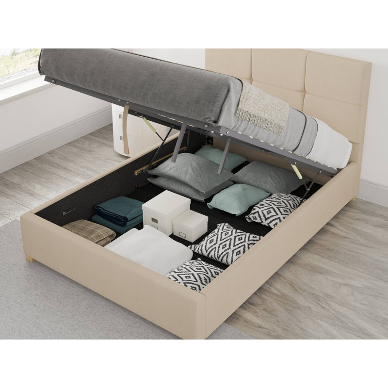 Moyers Upholstered Ottoman Storage Bed, Cream, Super King (6')
