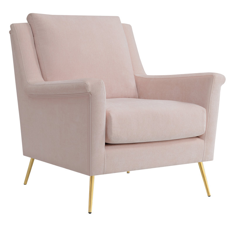Fauteuil en polyester Gardella, Velours rosé