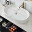 39.4" Wall-Mounted Bathroom Vanity with Oval Ceramic Sink