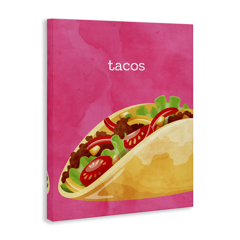 Tacos mexicain, toile par Kim Allen, H 20 po x l 16 po