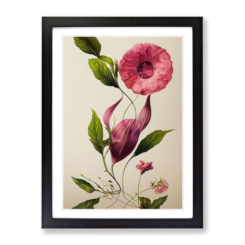 Flower Portrait No.1 - Framed Print, Black, 64cm H x 46cm W