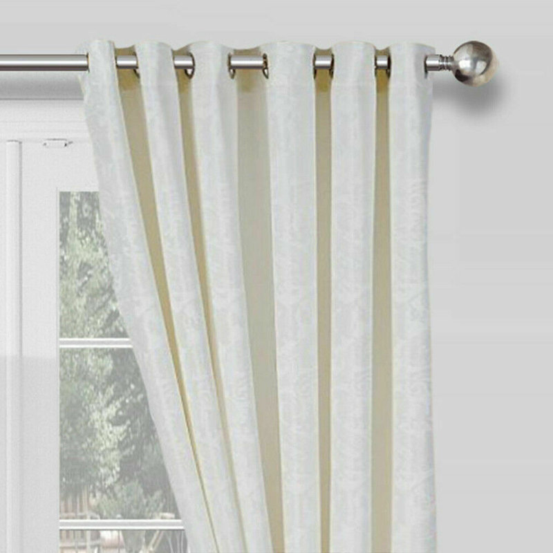 Gianluca Room Darkening Curtain Pair, White, Width 228 x Drop 228cm