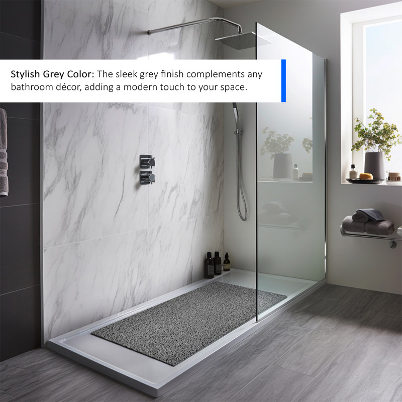 Recyclable PVC Non-Slip Shower Mat, Rectangle- 100" L x 40" W 
