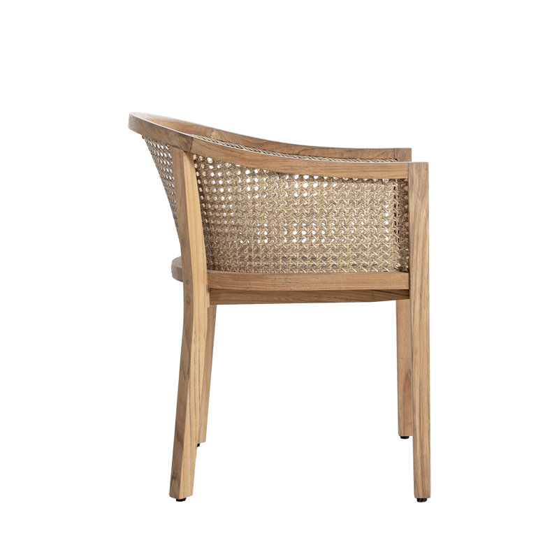 Playa N-Dura Ultra Resin Wicker Outdoor Arm Chair, No Welt + Standard Fill, Intermix Bark