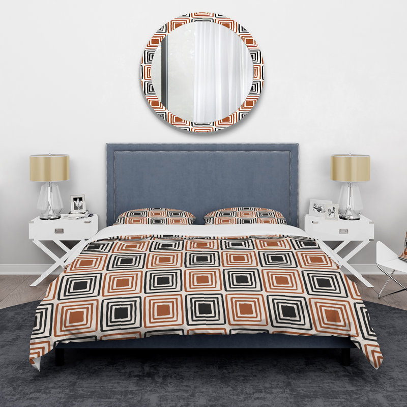 Brown/Black Microfiber Duvet Cover Set, King Duvet Cover + 2 King Shams