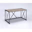 Console en chêne rustique et noir antique, rectangulaire avec surface en bois et bureau en bois avec pieds industriels noirs