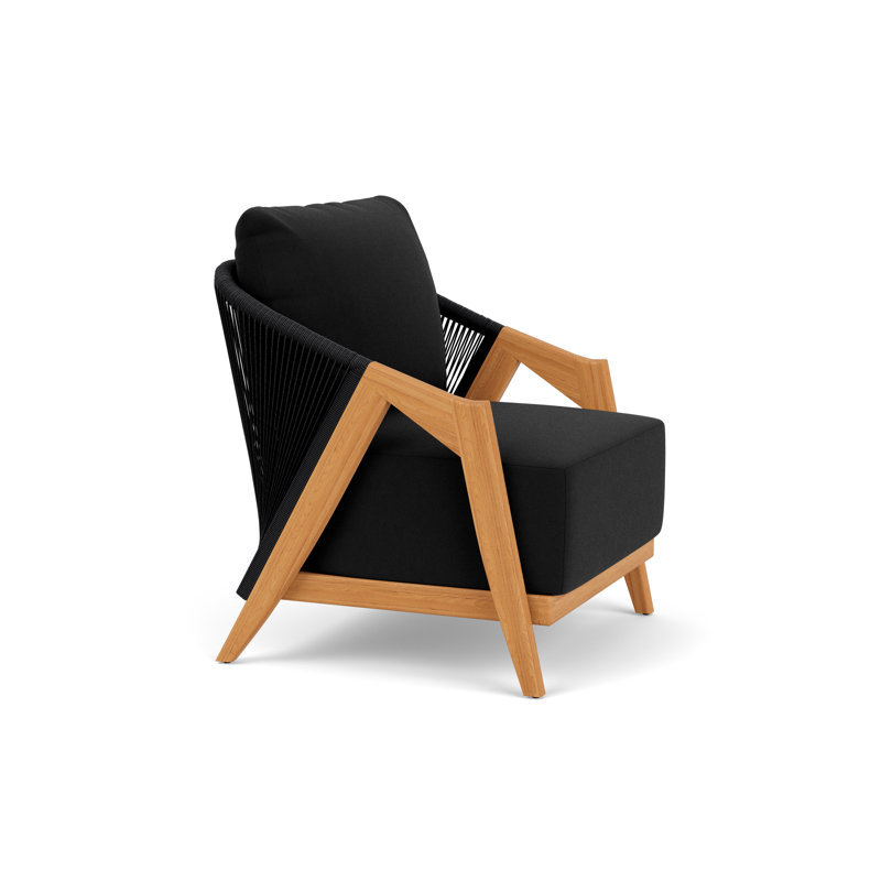 Alpine Outdoor Teak Armchair, Canvas Black