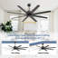 Ventilateur de plafond standard 8 pales avec fixation à tige verticale-323781273-323781275-323781350