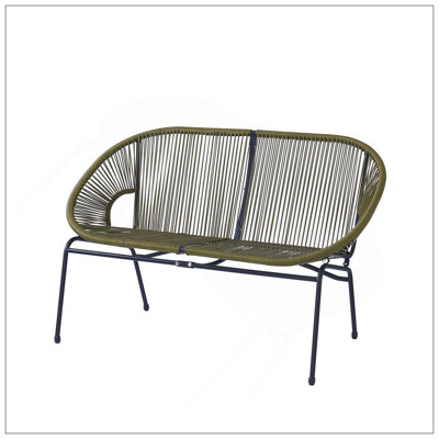 CONDESSA OUTDOOR PATIO WICKER LOVESEAT With Modern Hammock Weave And Durable Frame by Dakota Fields