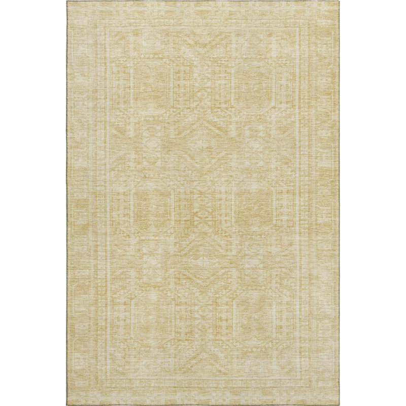 Premium Machine Washable Ashlynn Border Rug, Rectangle 10' x 14'