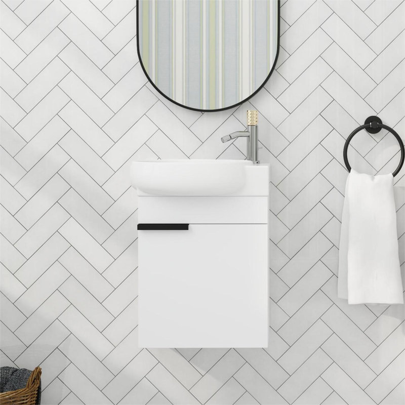 Abeel 16.82'' Single Bathroom Vanity with Ceramic Top