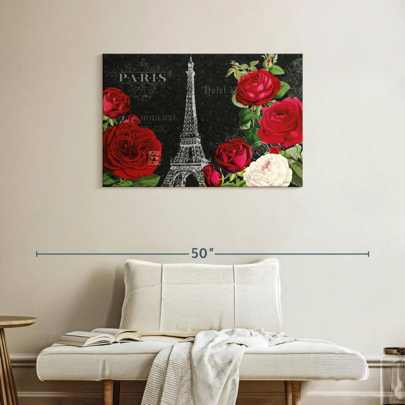 Lilie rouge Paris I noir, H 24 po x l 36 po