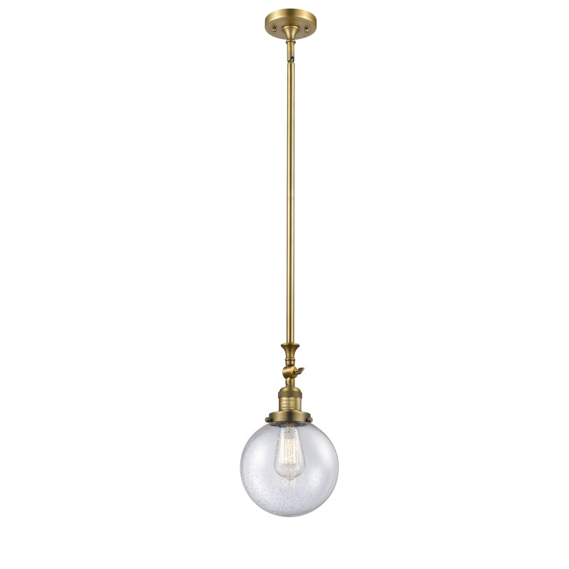 Clementina 1 - Light Single Pendant, Seedy, No Bulb Included, Brushed Brass