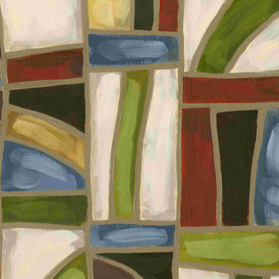 " Stained Glass Abstraction II " by Karen Deans Painting Print