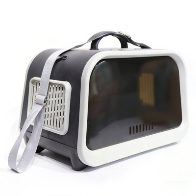 Large Capacity Hard-Shell Pet Carrier Shoulder Bag with Viewing Window and Side Ventilation for Cats and Small Dogs