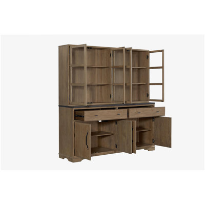 2 Piece Cabinet (Hutch and Buffet) - Almond