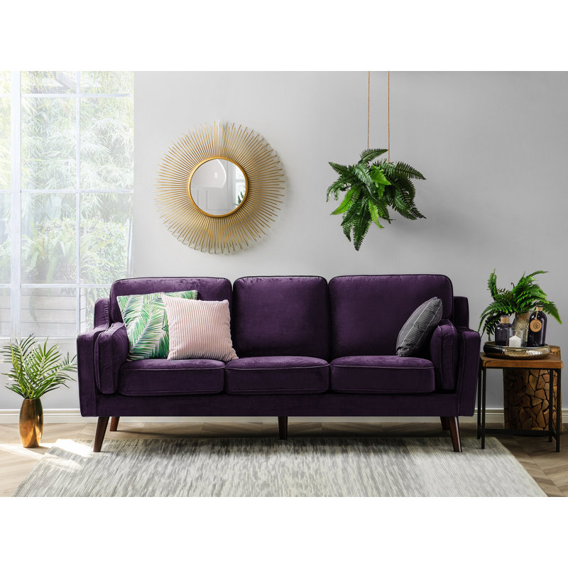 Forsyth 3 Seater Velvet Sofa, Purple