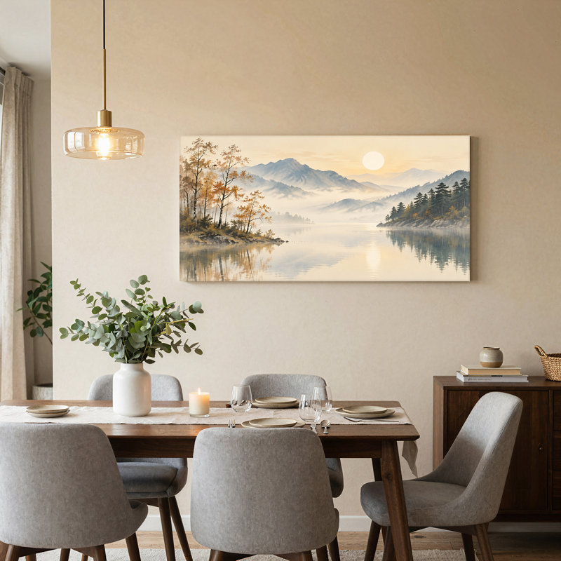 Art mural sur toile Misty Mountain Range, L 20 po x H 10 po