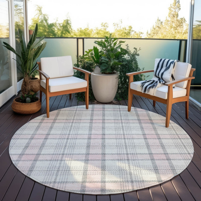 Tapis intérieur / extérieur rose Zinara , 8 pi x 8 pi