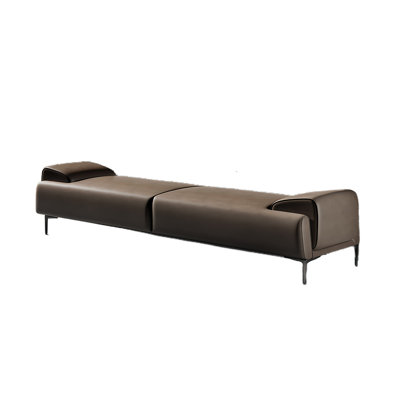 Banc rembourré en cuir Thayn