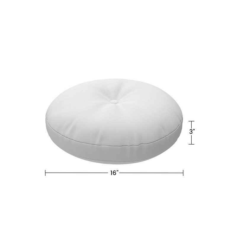 Coussin décoratif intérieur / extérieur Sunbrella, housse de coussin ronde de 16 pouces avec insert, Rouge, Rond 16 po