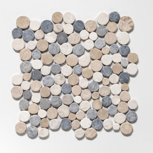 Carreau de mosaïque rond en pierre naturelle 11,5 po x 11,5 po
