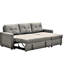 Lit modulaire convertible gris, canapé-lit 3 places pour petit salon confortable en forme de L, espace gris-232212921