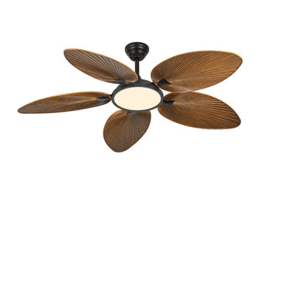 Ventilateur de plafond à feuilles de palmier tropical avec lumière DEL