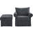 Modern Chenille Accent Chair with Ottoman Set