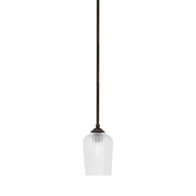 Mini-luminaire suspendu suspendu Zilo, fini granit foncé avec verre de 5 po