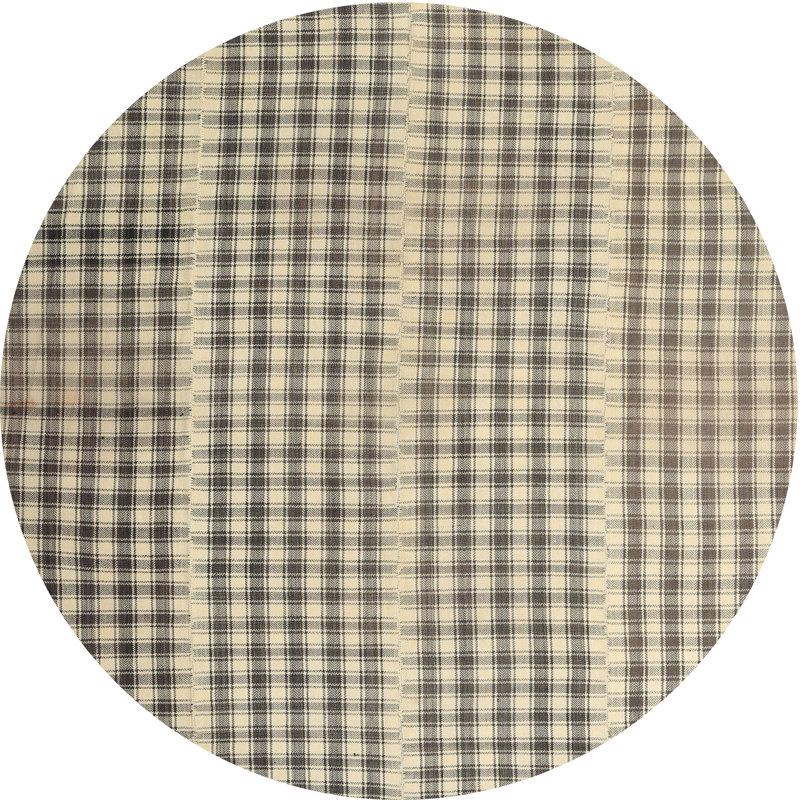 Tapis noir/beige contemporain, Rond 5 pi