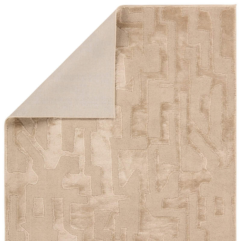 Cithlali Abstract Tan Area Rug, Rectangle 7'10"X10'
