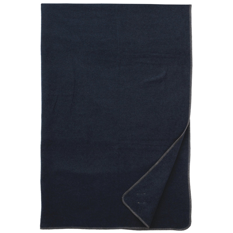 Couverture en laine de ton uni Wooded River Midnight - jeté - 60 x 72, Marine