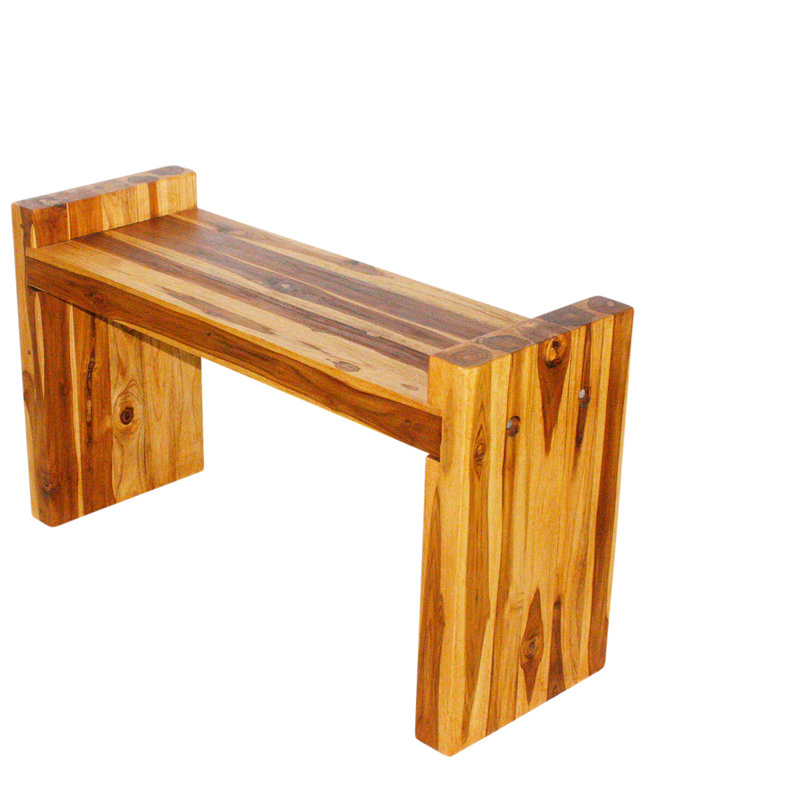 Banc en bois massif Harragan, H 20,5 po x l 36 po x P 12,5 po, Naturel