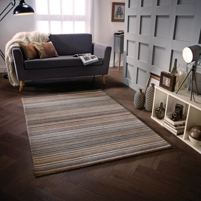 Tarren Striped Wool Area Rug