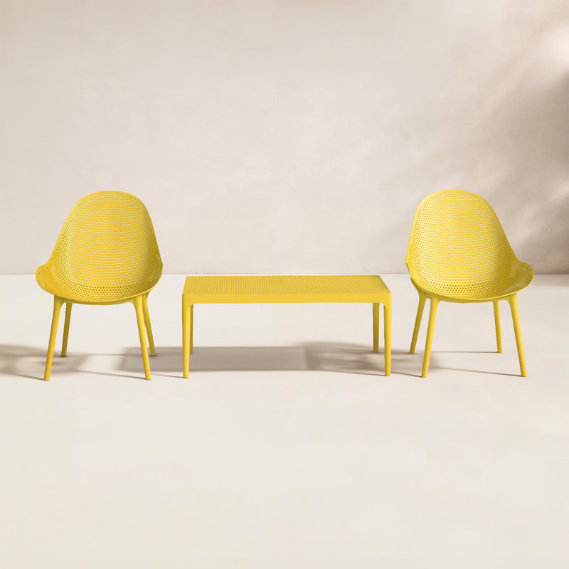 Farrah 2 - Person Patio Conversation Set, Yellow