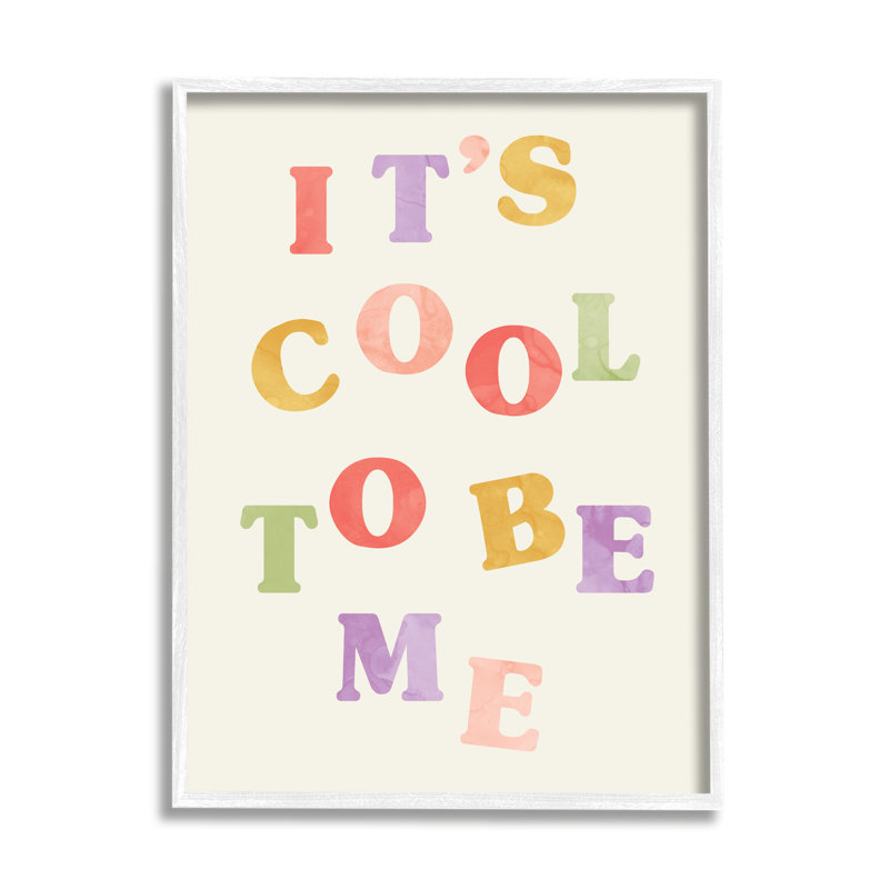 «It's Cool To Be Me», phrase inspirante rétro, estampe numérique encadrée par Daphne Polselli, H 30 po x l 24 po
