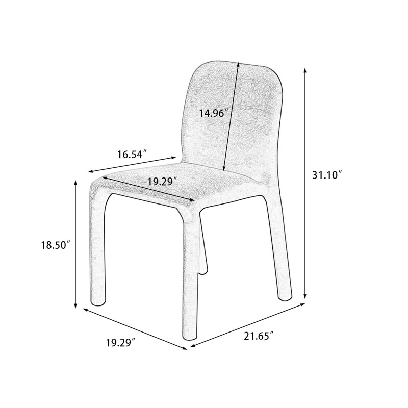 Grey Solid back side Chair(Set of 2), Gray, Gray