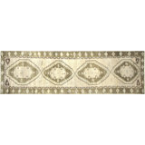 One-of-a-Kind Hand-Knotted 1960s 3'9" x 12'9" Runner Wool Area Rug in Beige