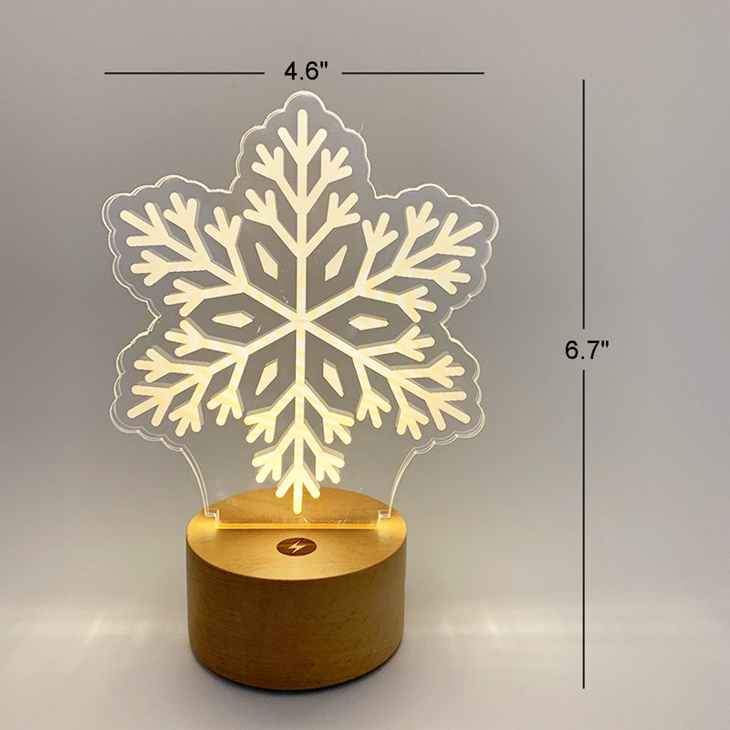 Lampe fantaisie USB en bois massif Brezlyn