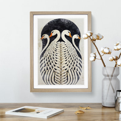 Deco Swan - Framed Print